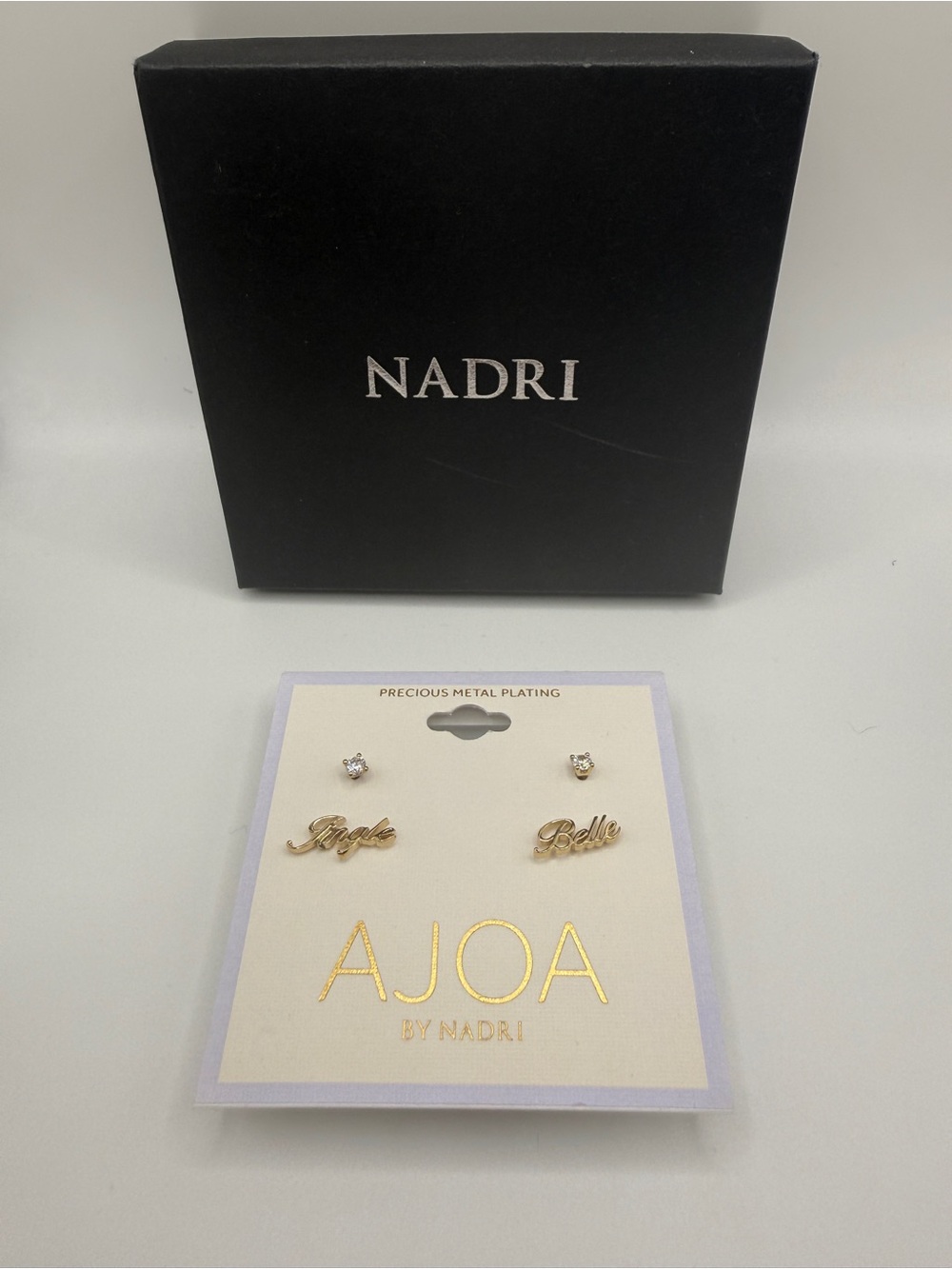 AJOA by Nadri Gold 'Belle' and 'Jingle' Stud Earring Set